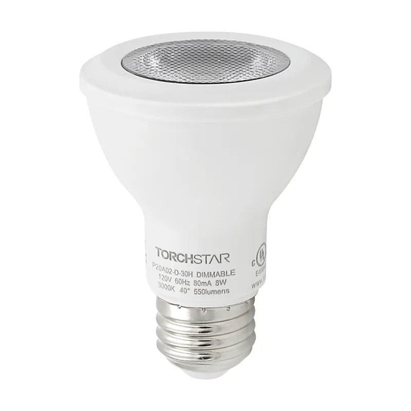 TORCHSTAR L-series 8W PAR20 LED Bulb - 3000K/4000K — TORCHSTAR Lighting LED Bulbs & Lamps 8.0W 3000K