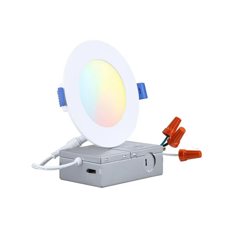 TORCHSTAR 5CCT 4 Inch Ultra-Thin LED Recessed Lighting with Junction Box — TORCHSTAR Lighting LED Downlights  