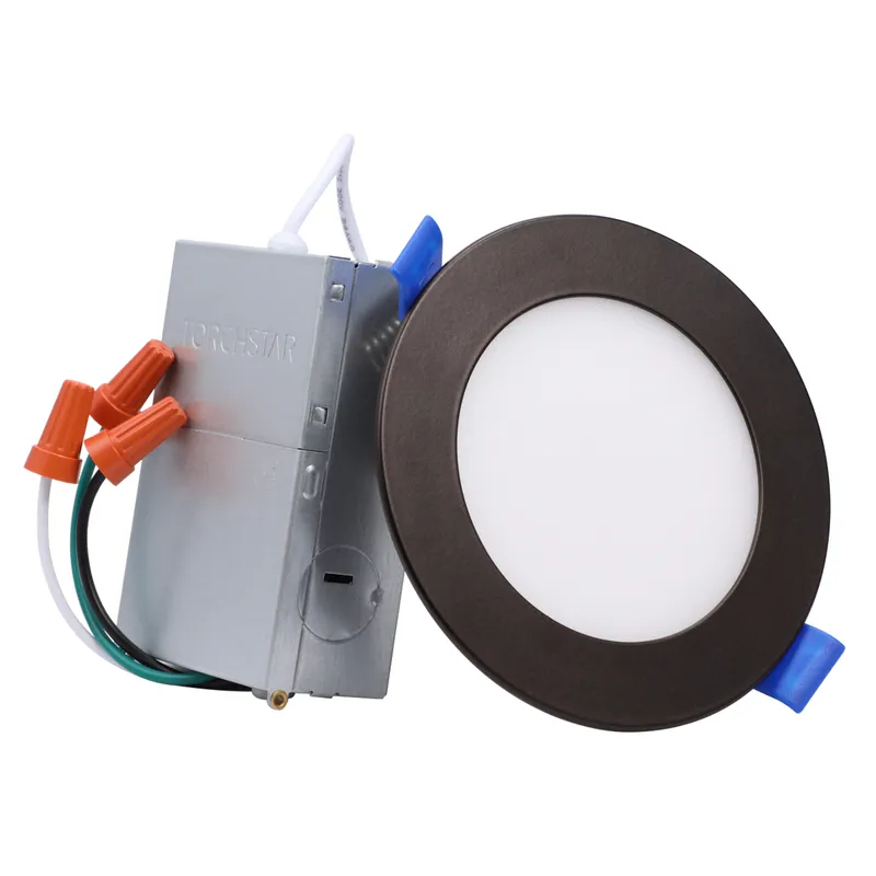 SlimPanel+ 4" Finished Ultra-thin Canless LED Recessed Light - SDL 10W Dimmable 1/2" Thick — TORCHSTAR Lighting LED Downlights 10.0W 