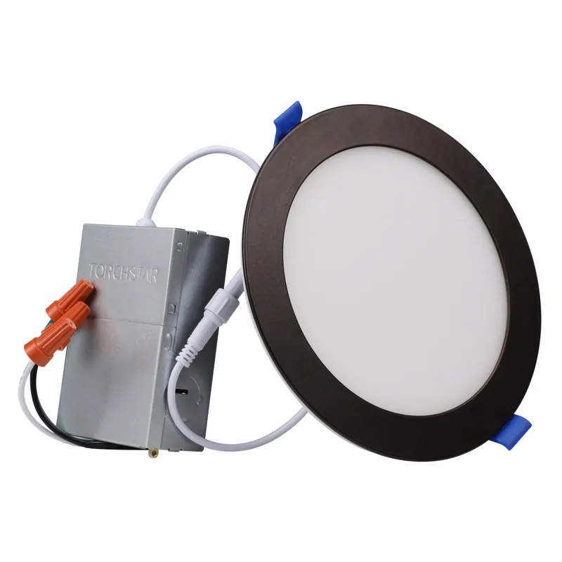 SlimPanel+ 6" Finished Ultra-thin Canless LED Recessed Light - SDL 13.5W Dimmable 1/2" Thick — TORCHSTAR Lighting LED Downlights 13.5W 