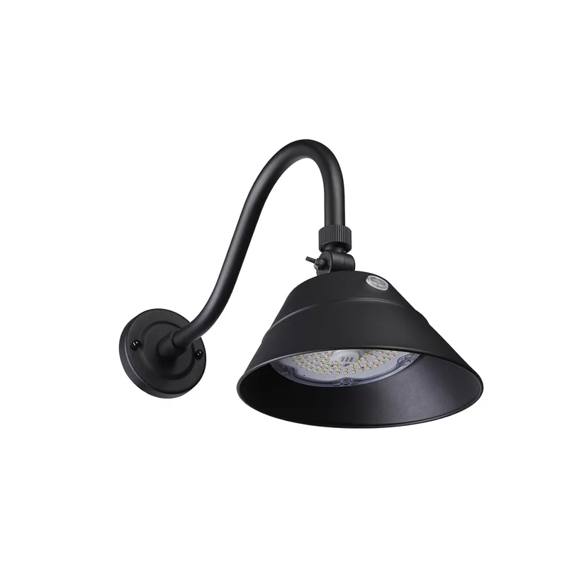 CurvaTaglio™ 42W LED Gooseneck Sign Light  - 9" Angled Shade - Dusk to Dawn  -  3CCT — TORCHSTAR Lighting LED Wall Lights 42.0W 