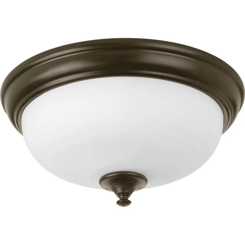 One-Light 13" LED Alabaster Glass Flush Mount — Progress Lighting LED Post Top Lights  