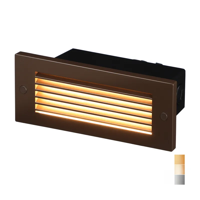 ZincTech 277V Commercial Louvered Step & Deck Light - Adjustable Color Temperature — TORCHSTAR Lighting LED Bollards & Pathway Lights  