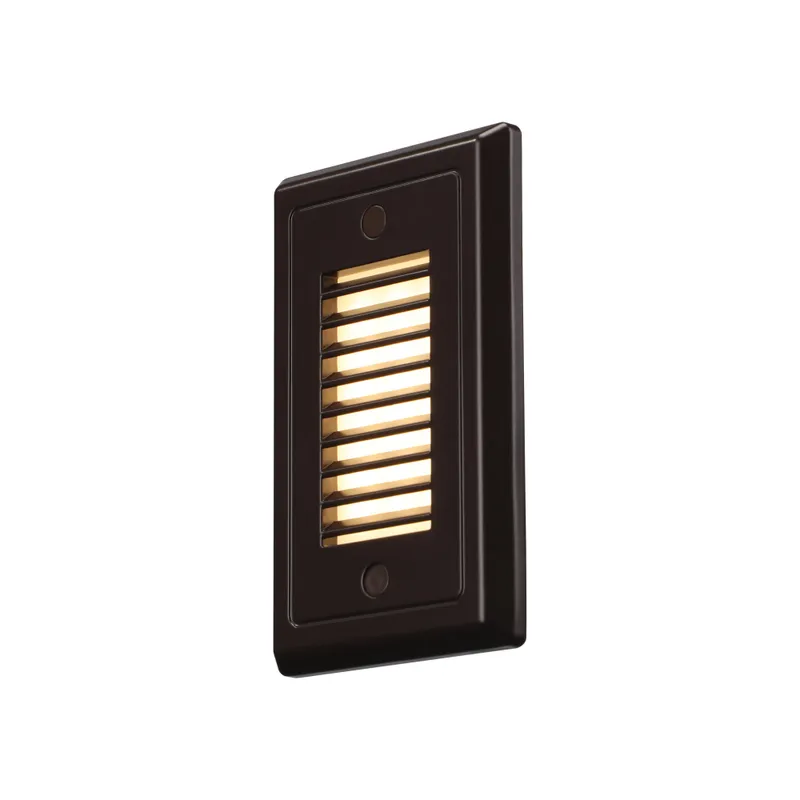 Pro 120V Upright Retro Louvered Step & Deck Light - Black Bronze - 3000K — TORCHSTAR Lighting LED Bollards & Pathway Lights  3000K