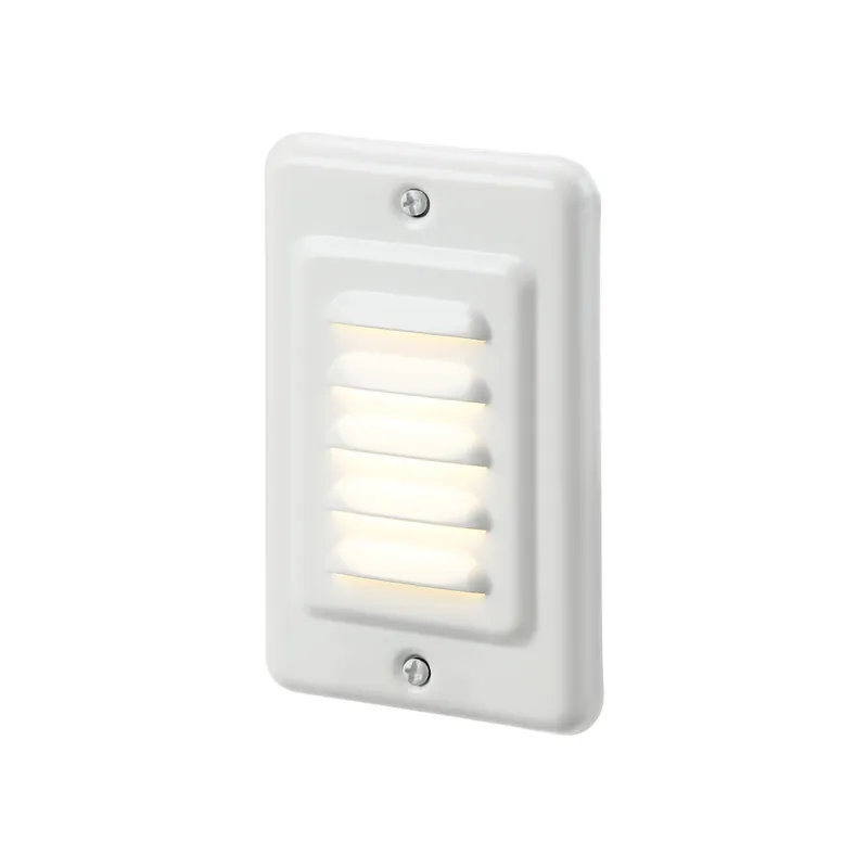 Pro 120V Upright Pillbox Louvered Step & Deck Light - White - 3000K — TORCHSTAR Lighting LED Bollards & Pathway Lights  3000K