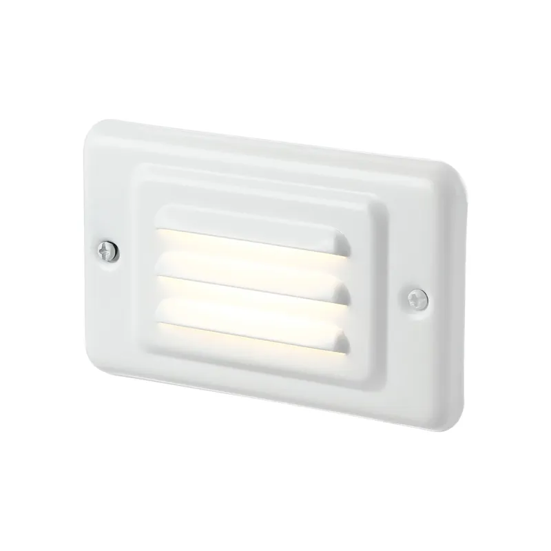Pro 120V Parallel Pillbox Louvered Step & Deck Light - White - 3000K — TORCHSTAR Lighting LED Bollards & Pathway Lights  3000K