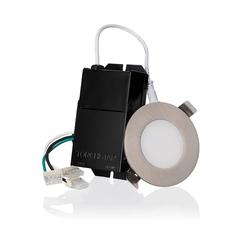 SlimPanel+ 3" Finished Ultra-thin Canless LED Recessed Light - SDL 10W Dimmable 1/2" Thick — TORCHSTAR Lighting LED Downlights 10.0W 2700K