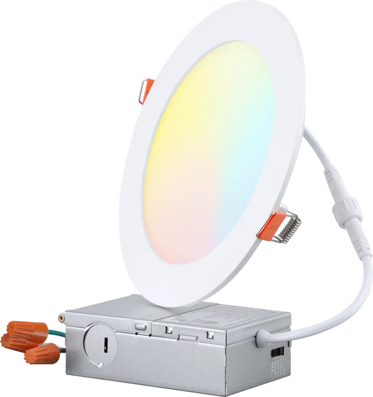SnowyOwl 6" Ultra-thin Glare-free Canless LED Recessed Lights with Night Light - SDL 12W Dimmable 1/2" Thick — TORCHSTAR Lighting LED Downlights 12.0W 