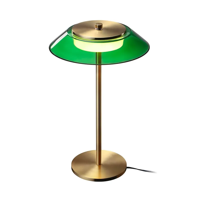 Green Glass LED Desk Lamp, 3-Step Dimmable Desk Lamps with Antique Brass Body — TORCHSTAR Lighting LED General Lighting  