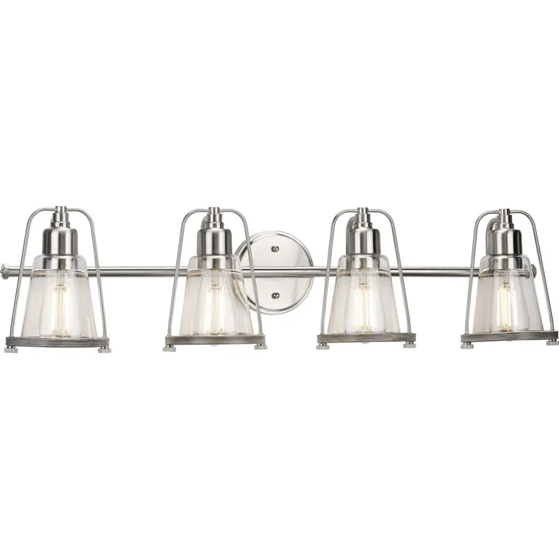 Conway Collection Four-Light Clear Seeded Bath Vanity Wall Light — Progress Lighting LED Wall Lights  