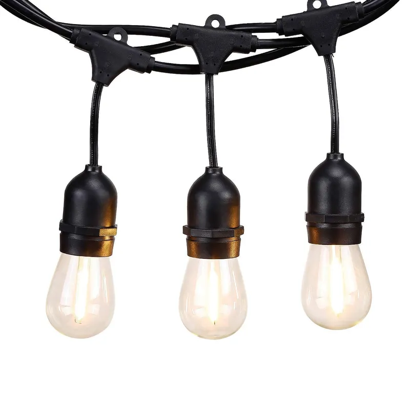 Pennsylvania 50'' Outdoor 16-Bulb String Light 15xE26 Sockets for Festivals — TORCHSTAR Lighting LED Bollards & Pathway Lights 960.0W 
