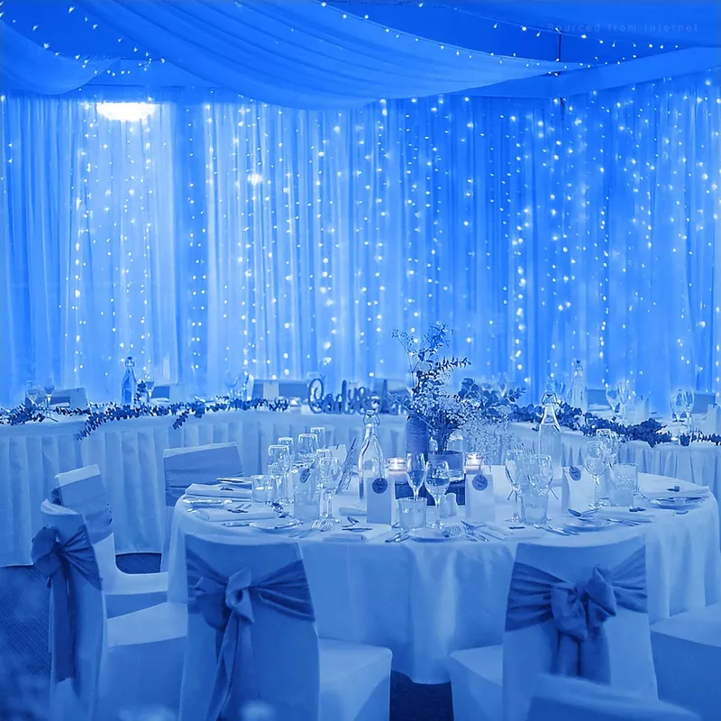 StellarCascade Ice Blue Curtain Lights — TORCHSTAR Lighting LED General Lighting  