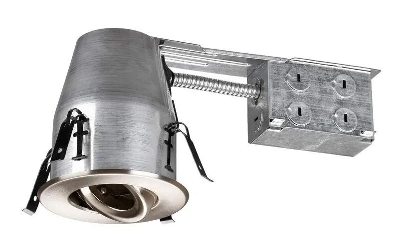 Rotatoset 4" Remodeling Gimbal LED Recessed Trim Kit - Satin Nickel — TORCHSTAR Lighting LED Downlights  