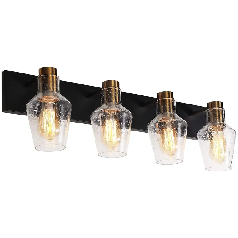 ESCENA VintageVision Seedy Glass Quatro-heads Vanity Lights - 40W with ST26 Bulb Options — TORCHSTAR Lighting LED Wall Lights 40.0W 