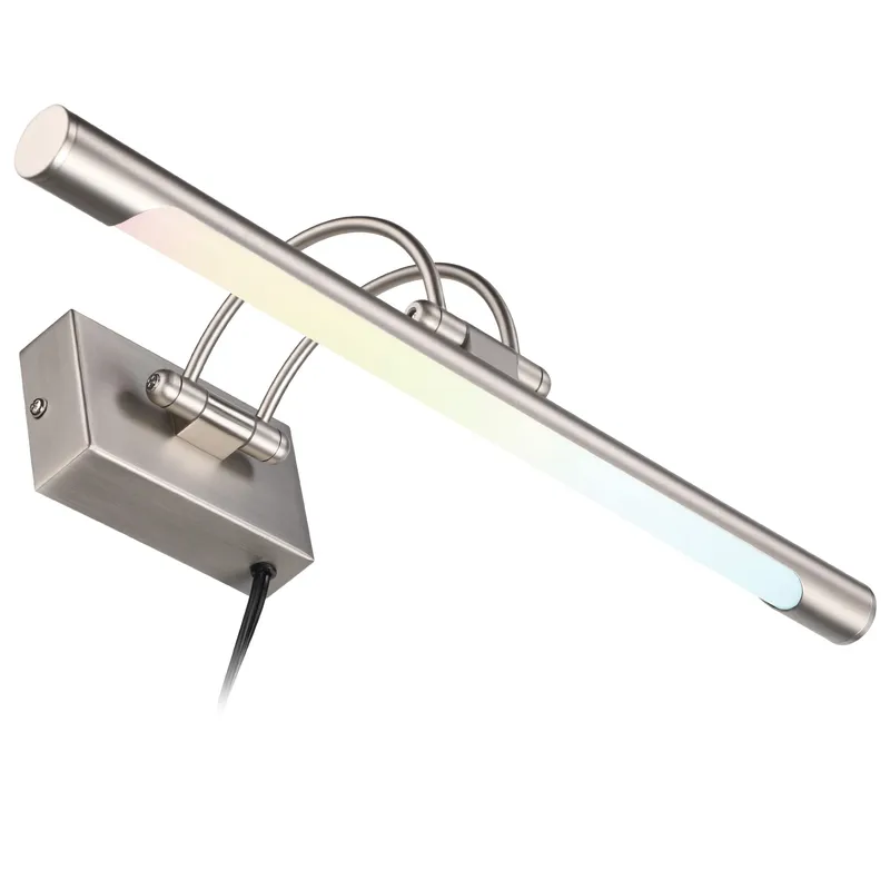 SignatureGlow+ Satin Nickel Picture Lights - Arc Arm - Adjustable CCT — TORCHSTAR Lighting LED Wall Lights  2700K