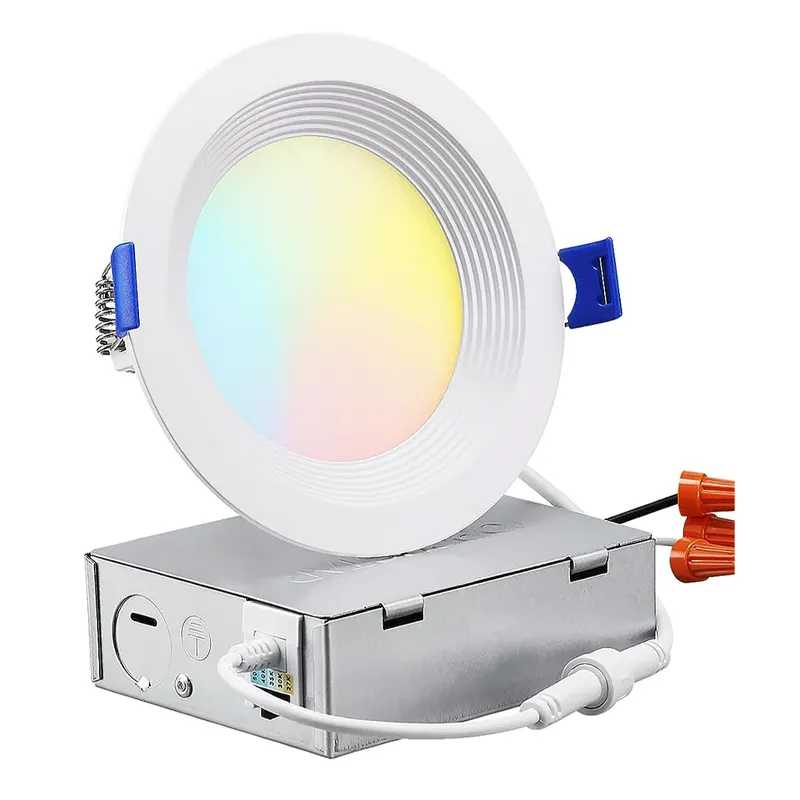 Baffedge 4" Low-profile Glare-free Canless LED Recessed Light - 10W Dimmable with Baffle Trim 1" Thick — TORCHSTAR Lighting LED Downlights 10.0W 