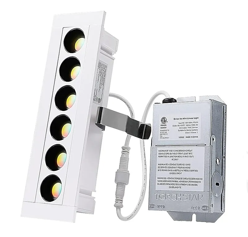 SpectraDot 7" LED Linear Recessed Wall Washer - Adjustable CCT — TORCHSTAR Lighting LED Downlights  2700K