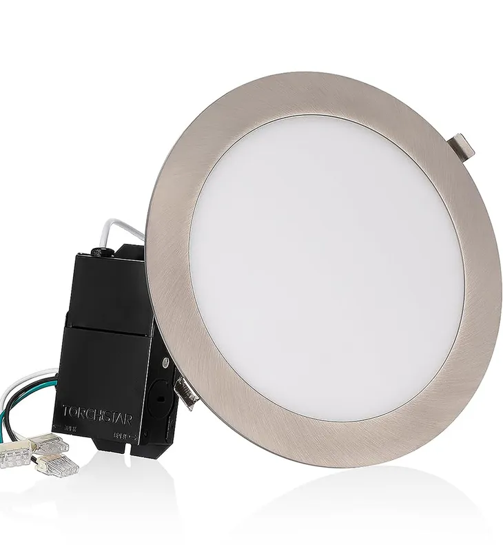 SlimPanel+ 8" Finished Ultra-thin Canless LED Recessed Light - SDL 18W Dimmable 1/2" Thick — TORCHSTAR Lighting LED Downlights 18.0W 2700K
