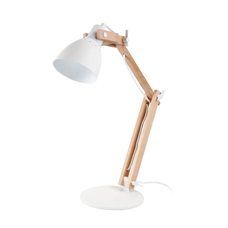 TimberFlex Walnut LED Swing Arm Desk Lamp - 5W Intergrated LED - Walnut & Matt White — TORCHSTAR Lighting LED General Lighting 5.0W 2800K
