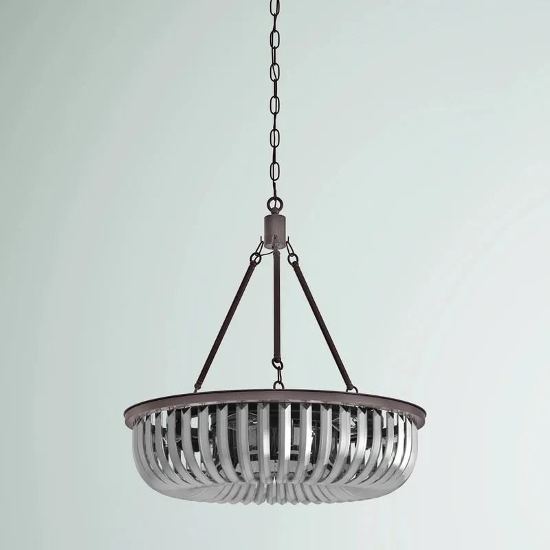 OShimmer Geometric 6-Lights Cystal Pendant Chandelier — TORCHSTAR Lighting LED Pendant Lights  