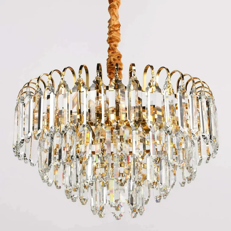 TieredGlamor 6-Lights Crystal Pendant Chandelier — TORCHSTAR Lighting LED Pendant Lights 4.0W 