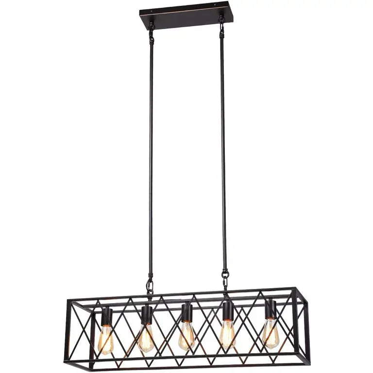 RetroGleam 5-Lights Metallic Chandelier — TORCHSTAR Lighting LED Pendant Lights 60.0W 