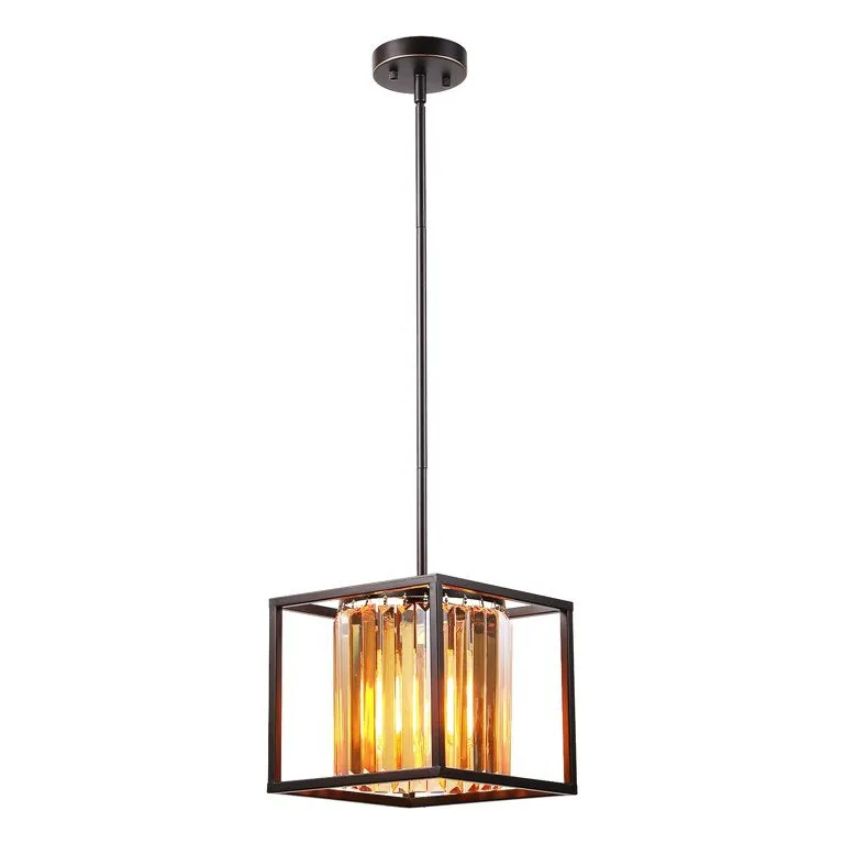 AmberElegance Uno Cystal Chandelier — TORCHSTAR Lighting LED Pendant Lights 60.0W 