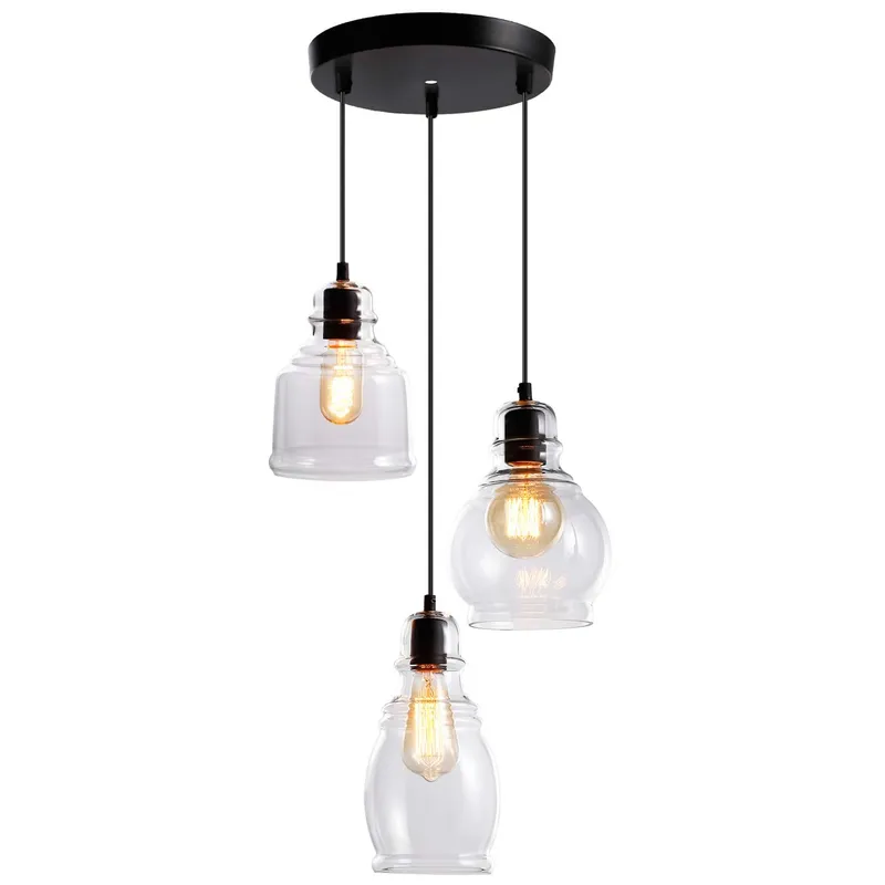 TripleAura 3-heads Glass Pendant - Classic Glass — TORCHSTAR Lighting LED Pendant Lights  