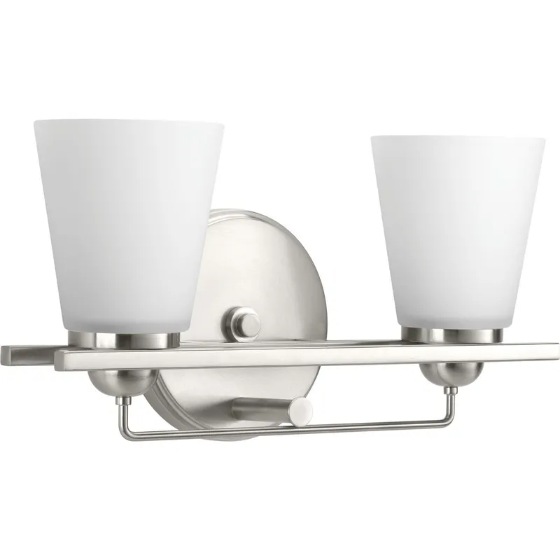Flight Collection Two-Light Etched Glass Bath Vanity Light — Progress Lighting LED Wall Lights  