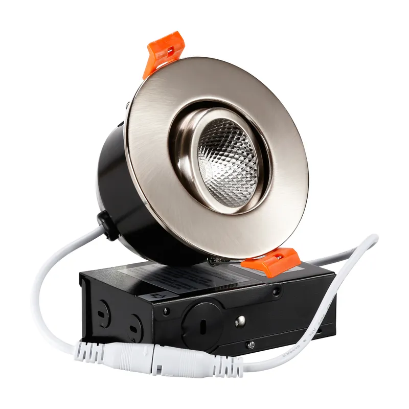 Circulex 3" Directional Canless LED Recessed Light - 7W Dimmable with Satin Nickel Trim — TORCHSTAR Lighting LED Downlights 7.0W 2700K