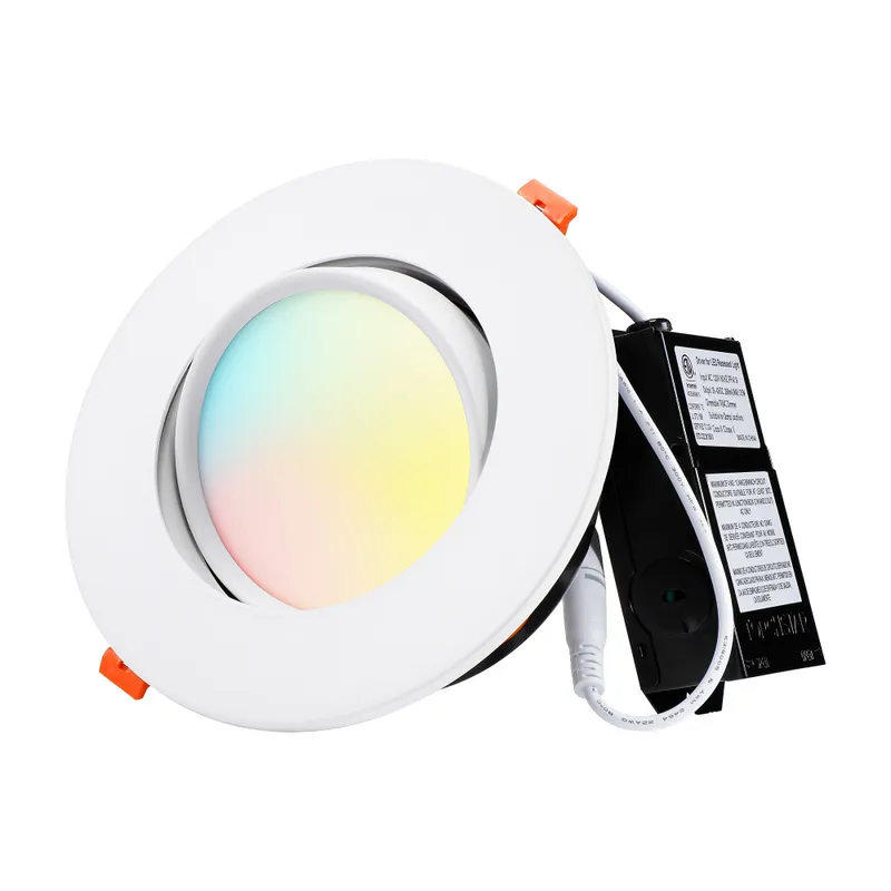 Rotatolux 6" Gimbal Canless LED Recessed Light - SDL 13.5W Dimmable with Wide Beam Angle — TORCHSTAR Lighting LED Downlights 13.5W 2700K