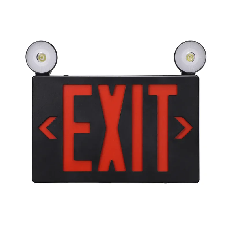 LitWay Indoor Exit Sign with Emergency Light - Black - Red Letters — TORCHSTAR Lighting LED Exit & Emergency  