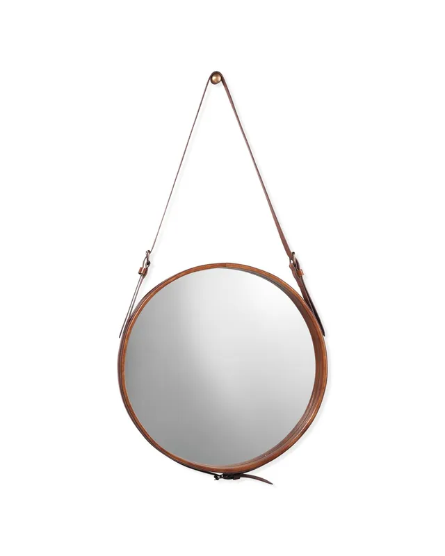 Round Mirror Leather - Large — Jamie Young Co LED General Lighting  