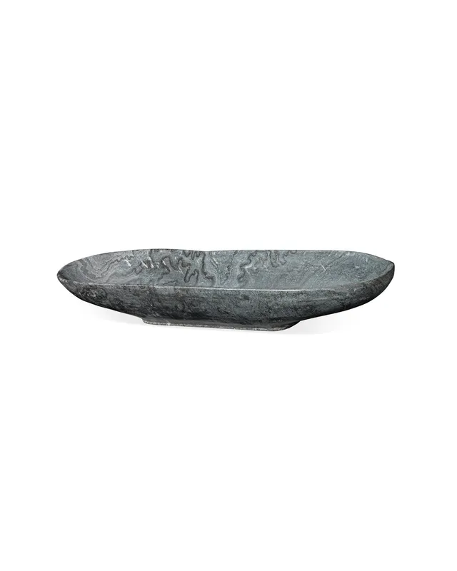 Long Oval Bowl Grey Marble — Jamie Young Co LED General Lighting  
