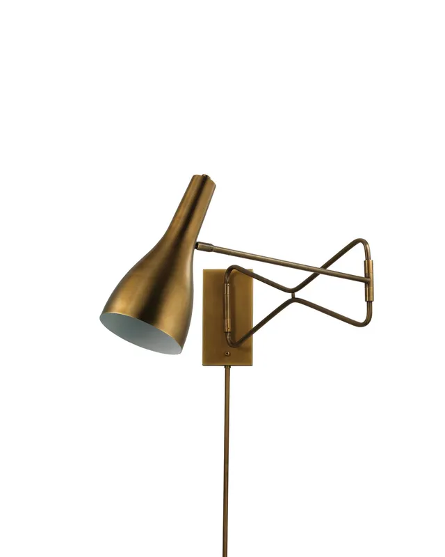 Lenz Swing Arm Sconce - Brass — Jamie Young Co LED Wall Lights  