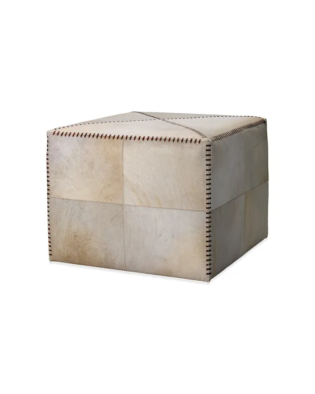 Large Ottoman White Hide — Jamie Young Co LED General Lighting  