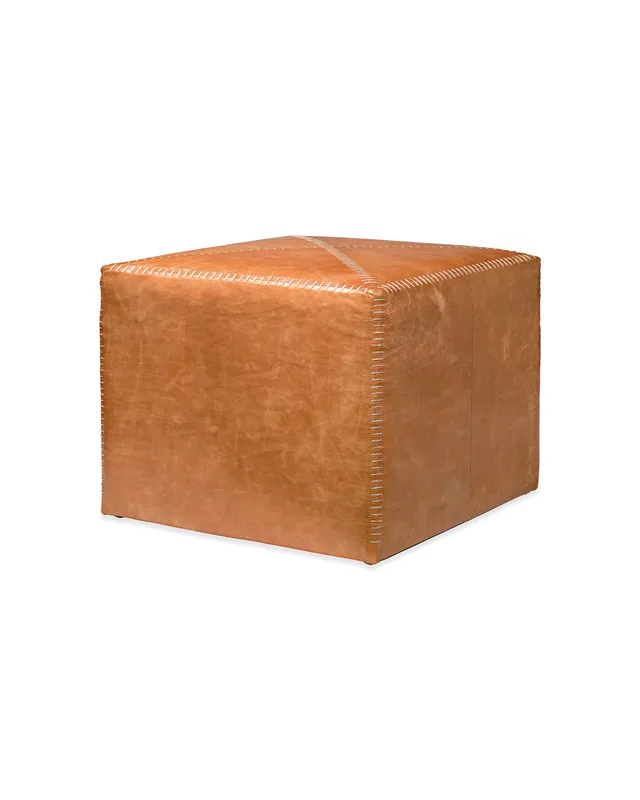 Large Ottoman Buff Leather — Jamie Young Co LED General Lighting  