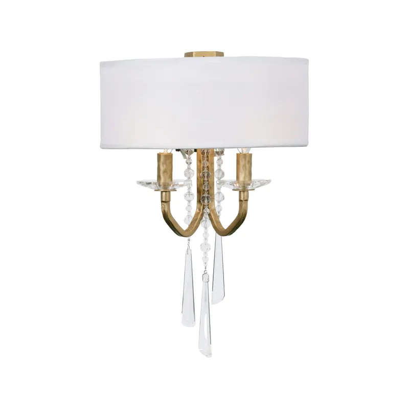 Barcelona 2 Light Sconce with Shade - Brass Kisser — Varaluz Lighting LED Wall Lights  