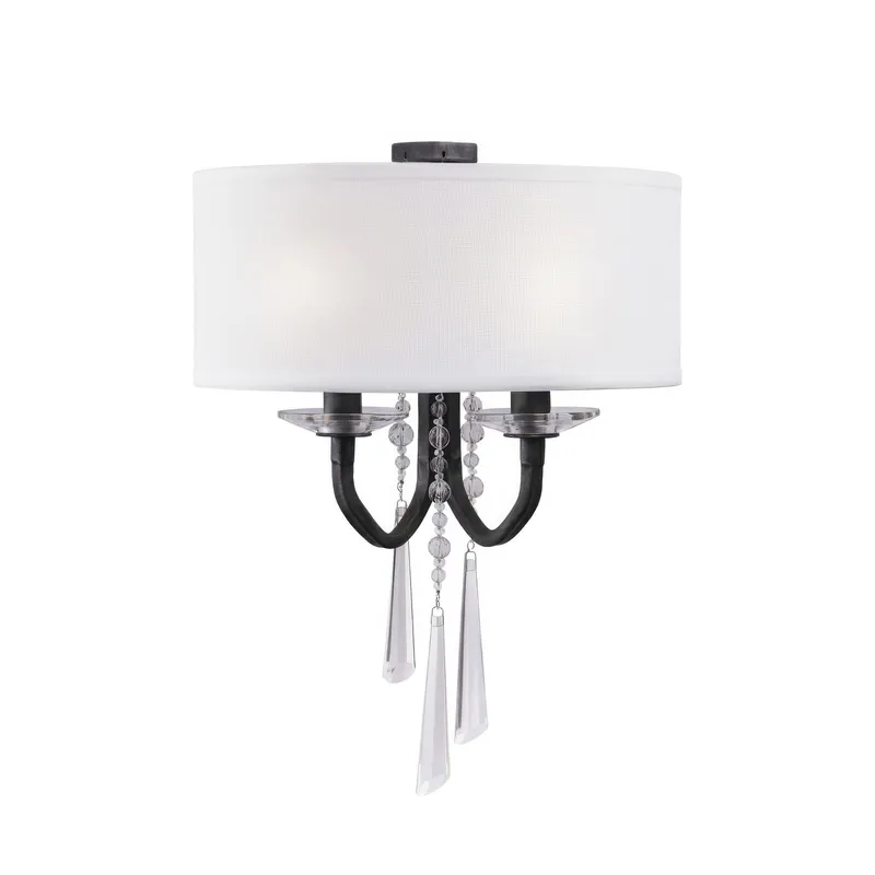 Barcelona 2 Light Sconce with Shade - Onyx — Varaluz Lighting LED Wall Lights  