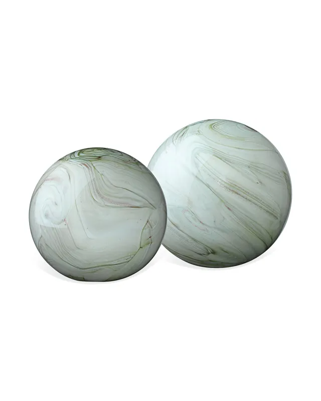 Sage Swirl Cosmos Glass Spheres (Set Of 2) — Jamie Young Co LED General Lighting  
