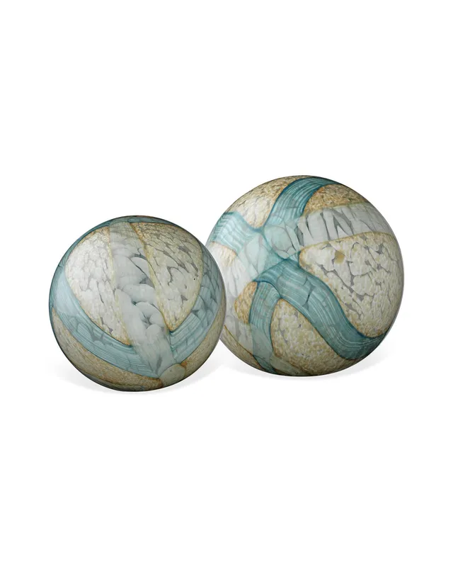 Pale Blue Cosmos Glass Spheres (Set Of 2) — Jamie Young Co LED General Lighting  