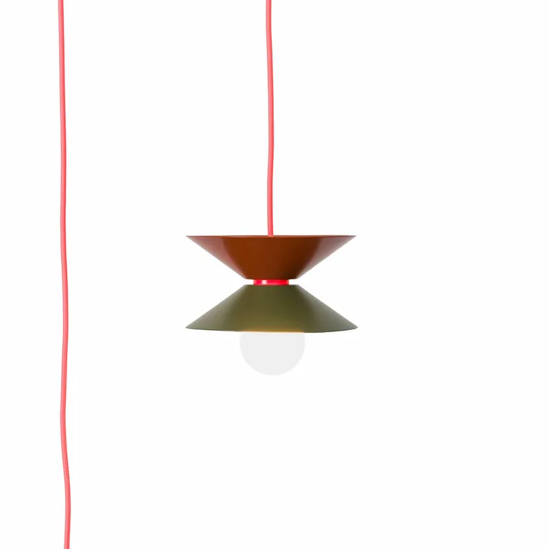 Mini Slope Duo AiO Plug-In Pendant - Chroma Color Block — Color Cord Company LED Pendant Lights  