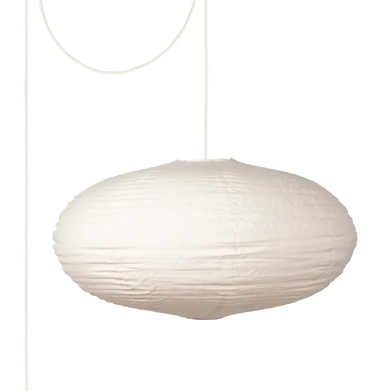 Linen Lantern Saucer Ceiling Plug-In Pendant — Color Cord Company LED Pendant Lights  