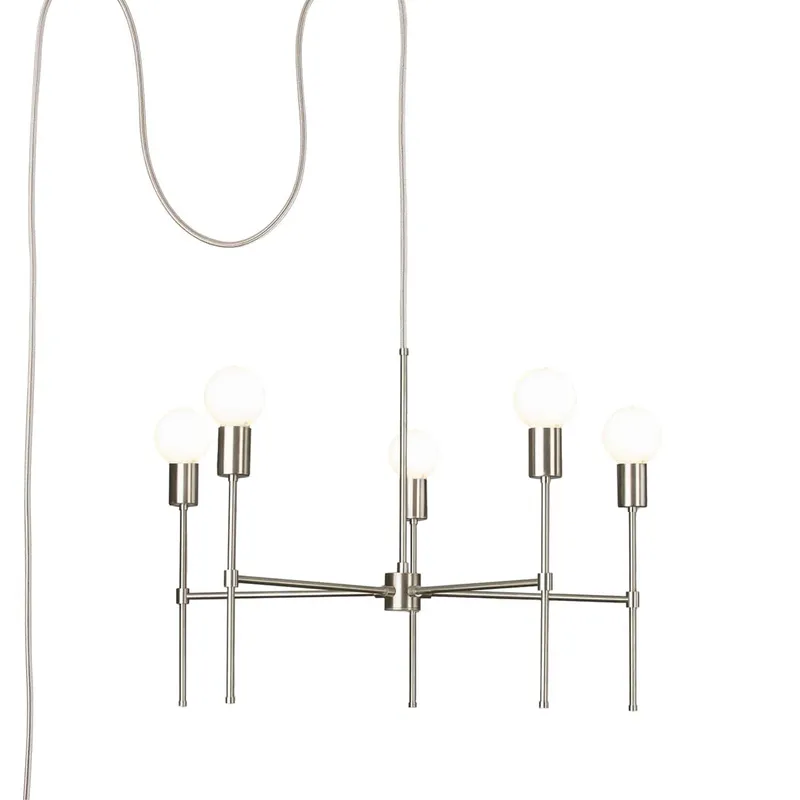 Slim 5-Arm Plug-In Chandelier — Color Cord Company LED Pendant Lights  