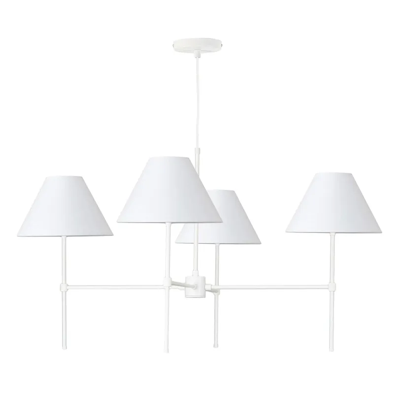Slim 4-Arm Chandelier with Smooth Empire Shade — Color Cord Company LED Pendant Lights  