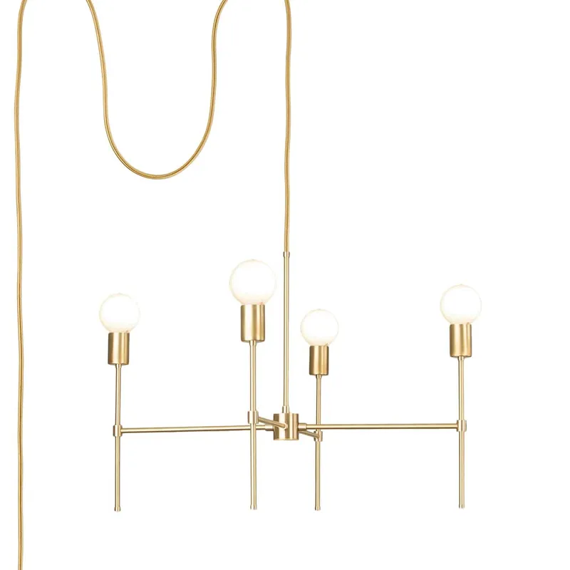 Slim 4-Arm Plug-In Chandelier — Color Cord Company LED Pendant Lights  