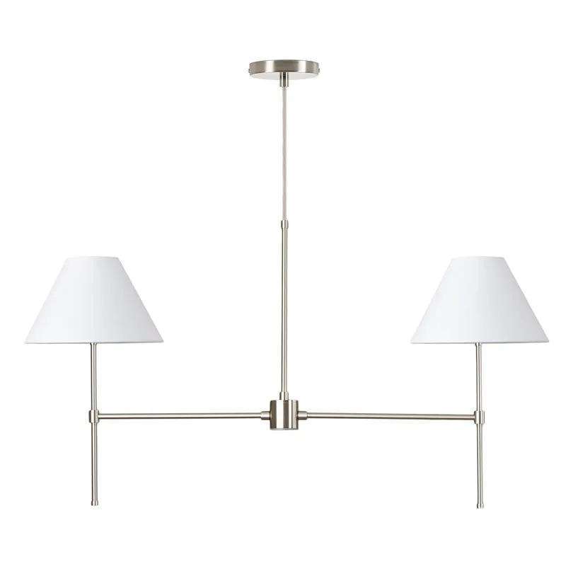 Slim 2-Arm Chandelier with Smooth Empire Shade — Color Cord Company LED Pendant Lights  