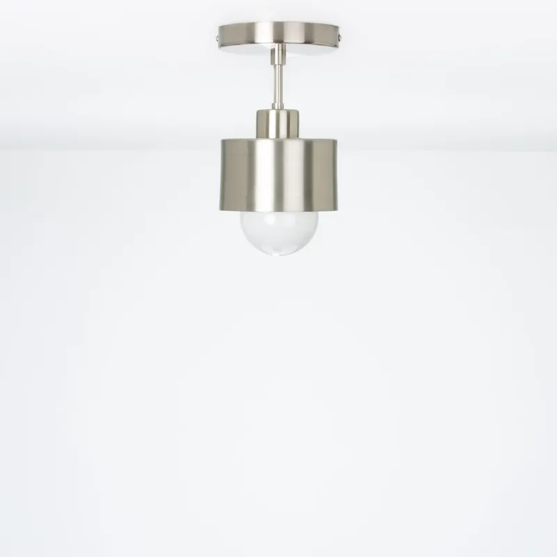 Post Flush Mount Pendant with Metal Shade — Color Cord Company LED Pendant Lights  