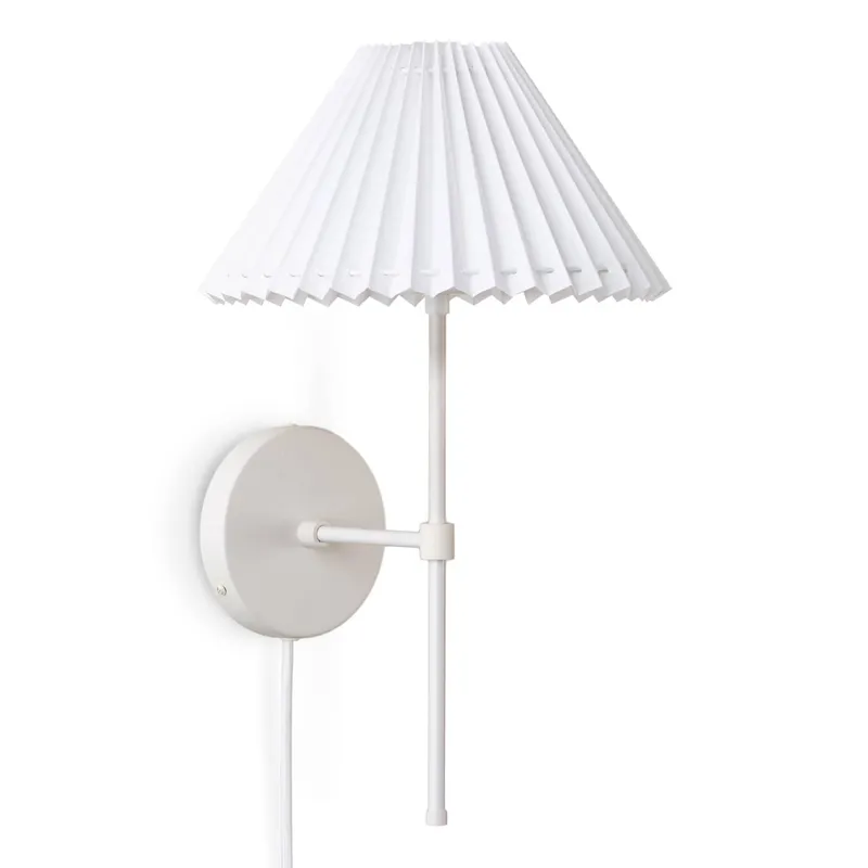 Slim Solo Plug-In Sconce with Pleated Shade — Color Cord Company LED Wall Lights  
