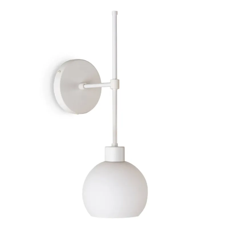 Slim Solo Wall Sconce with Glass Globe Shade — Color Cord Company LED Wall Lights  